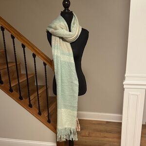 Look By M Pastel Striped Scarf with Fringe NWT